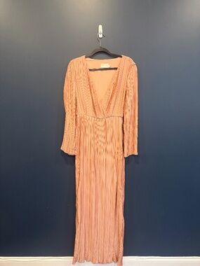 Blush Pink Pleated Maxi Dress — TJD (Size 8)